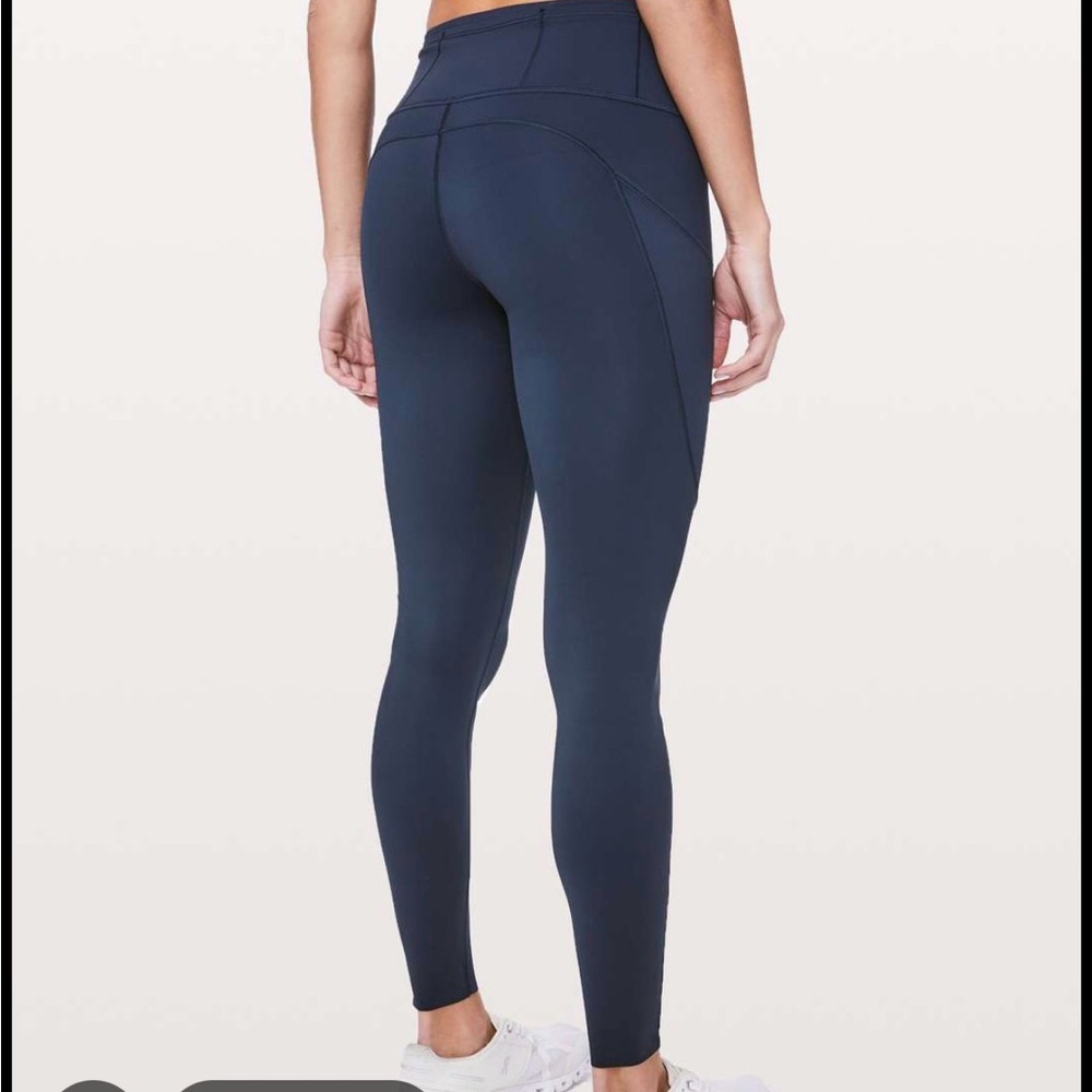 Lululemon Navy Fast and Free Leggings Sz8